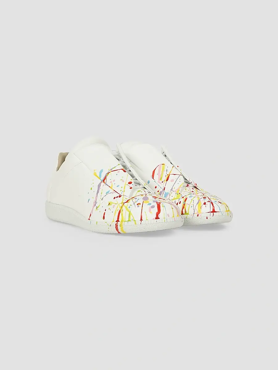 Maison Margiela Men's Future Leather Low-Top Sneakers | Thumbnail 2 Maison Margiela Men's Future Leather Low-Top Sneakers | Thumbnail 2
