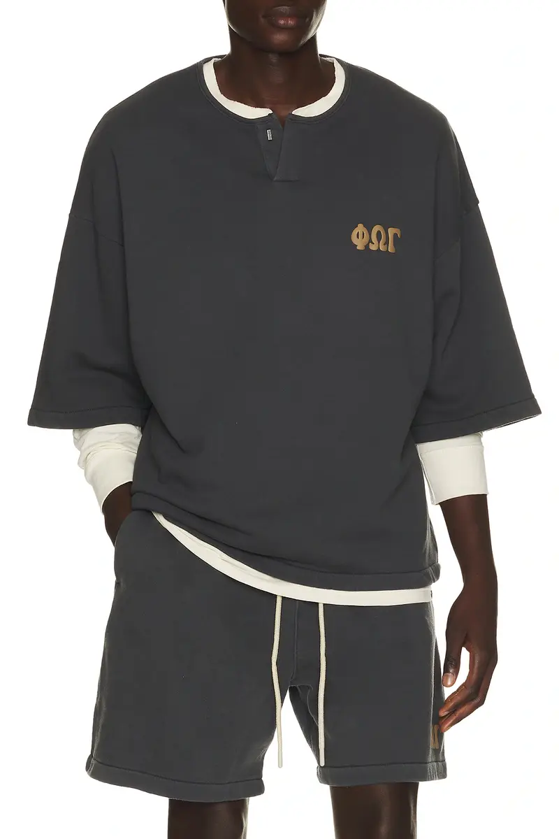 3/4 Henley Sweatshirt