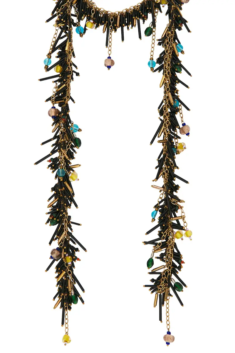 Dries Van Noten Handmade Bead Embroidered Scarf Necklace | Thumbnail 3 Dries Van Noten Handmade Bead Embroidered Scarf Necklace | Thumbnail 3
