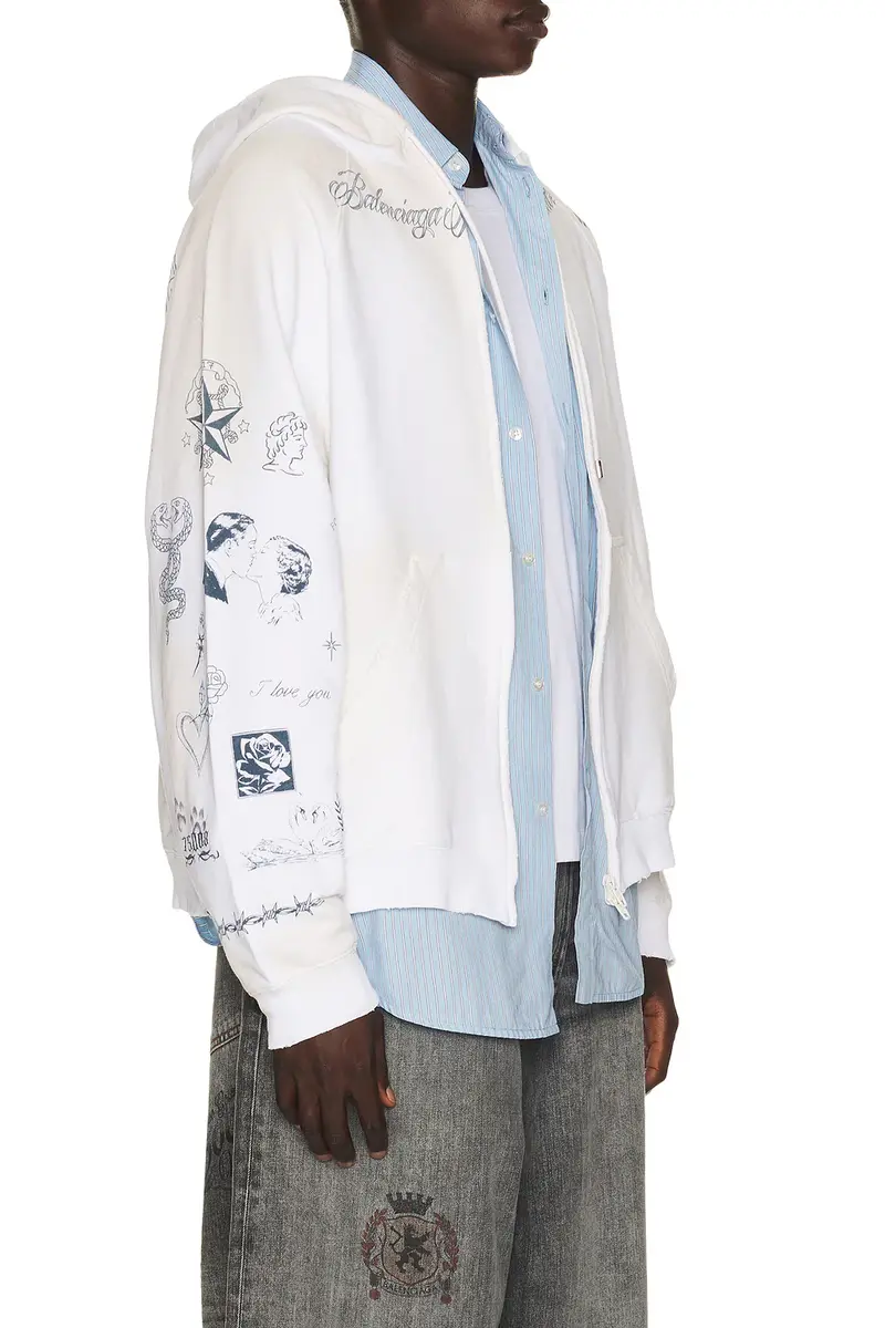 Balenciaga Raglan Zip Up Hoodie | Thumbnail 2