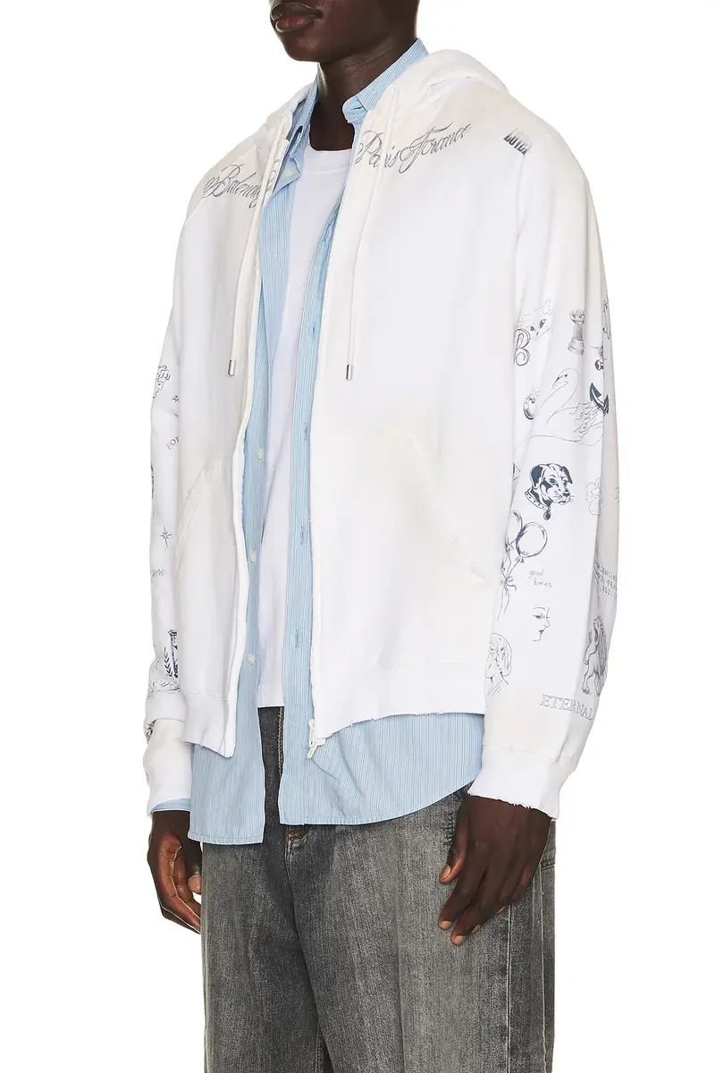 Balenciaga Raglan Zip Up Hoodie | Thumbnail 3