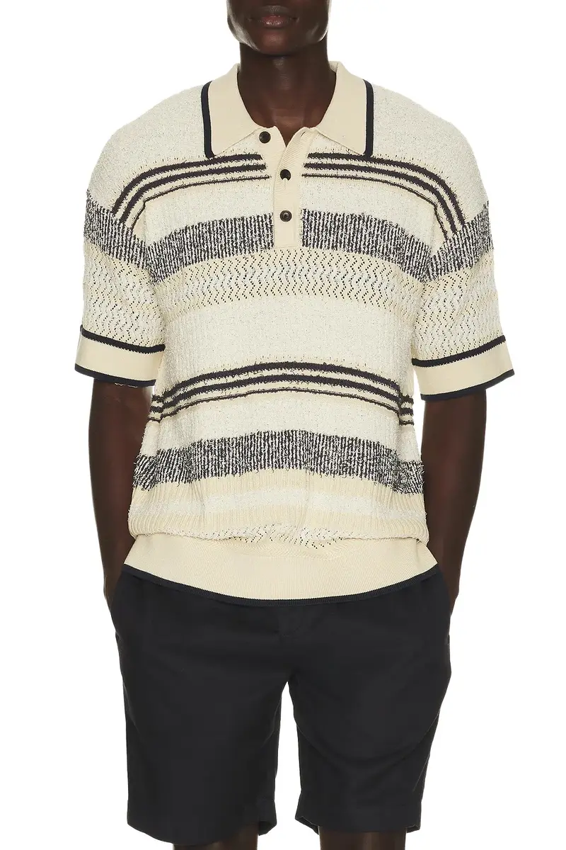 Structured Dropped Shoulder Knitted Polo Structured Dropped Shoulder Knitted Polo