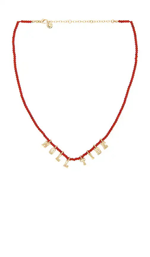 BaubleBar University Of Alabama Beaded Slogan Necklace | Image 1 BaubleBar University Of Alabama Beaded Slogan Necklace | Image 1