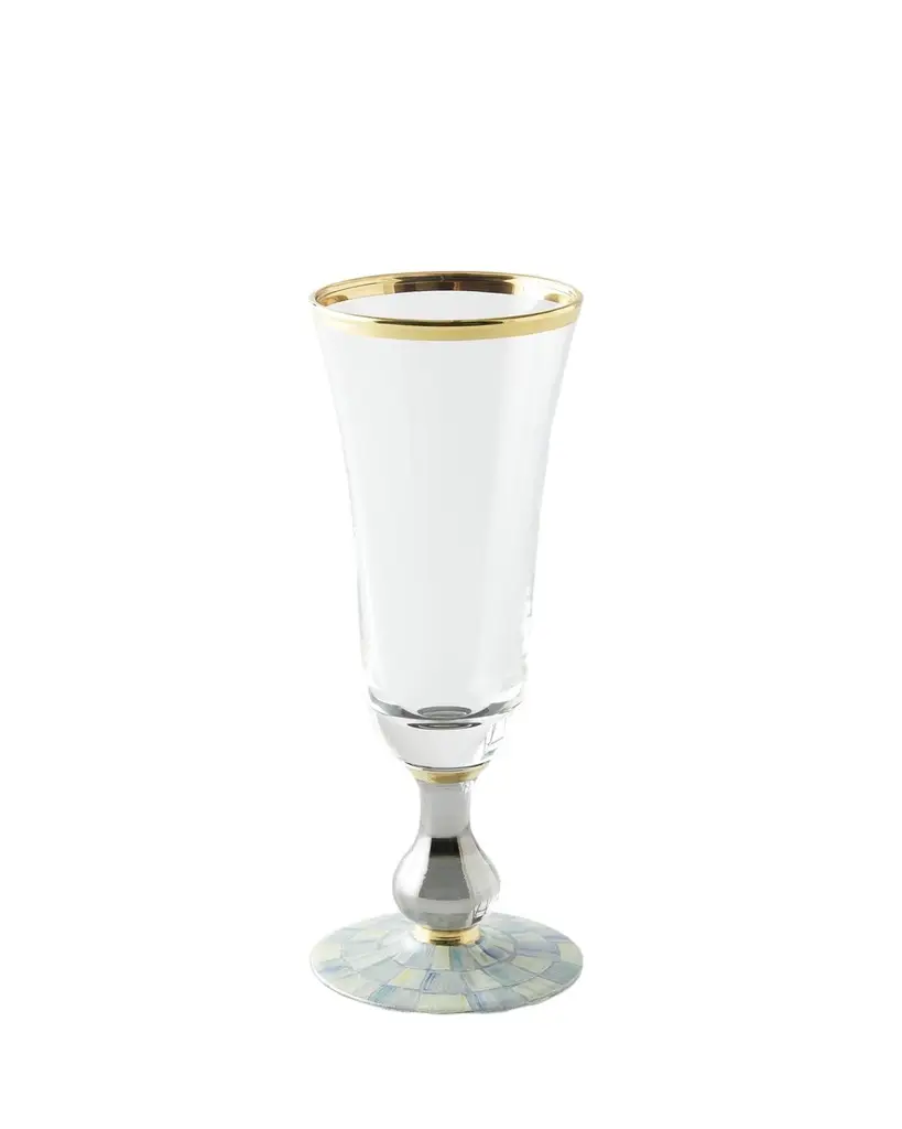 MacKenzie-Childs Sterling Check Champagne Flute, 10 oz. | Image 1 MacKenzie-Childs Sterling Check Champagne Flute, 10 oz. | Image 1