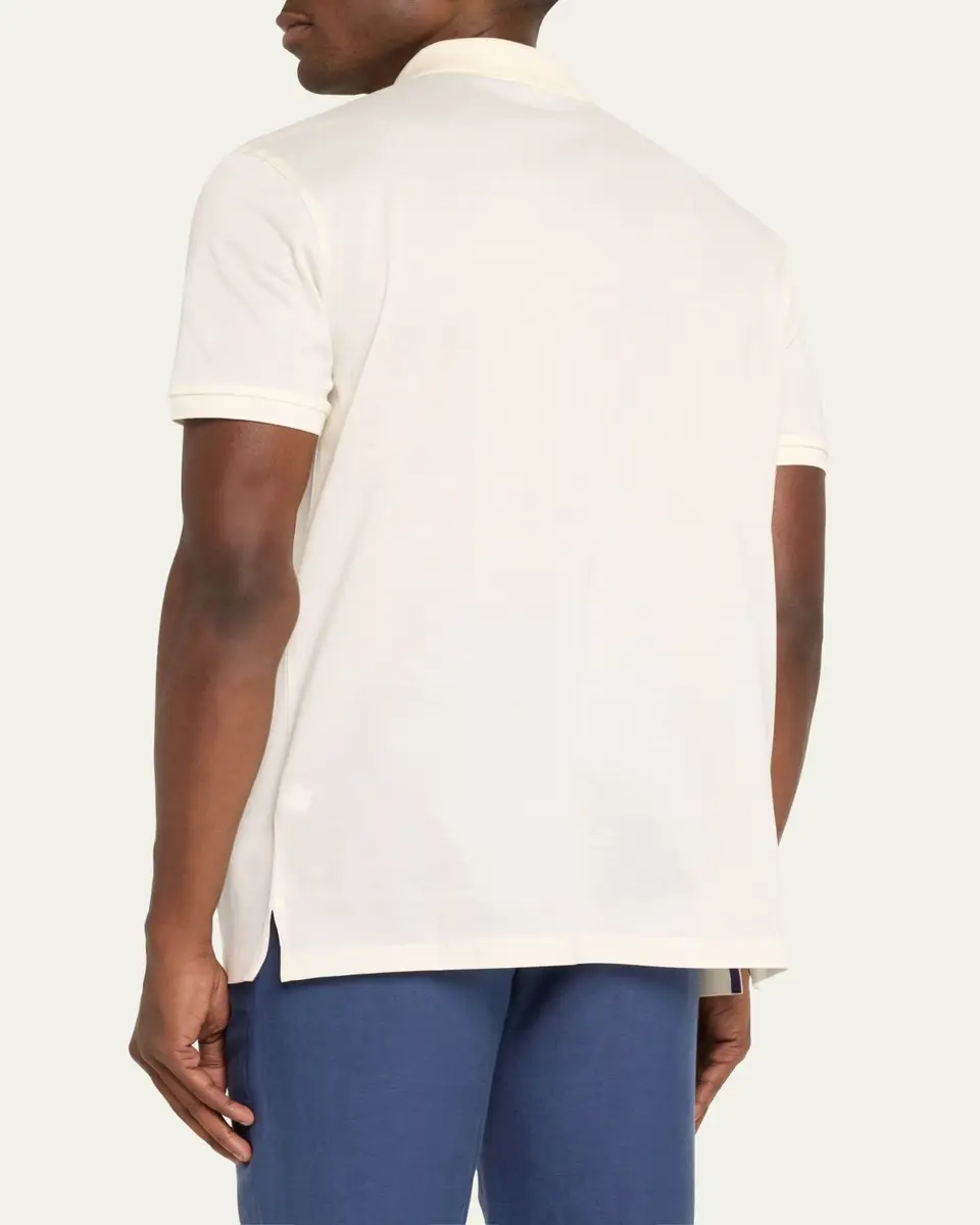 Ralph Lauren Purple Label Men's Custom Slim Fit Piqué Polo Shirt | Thumbnail 3 Ralph Lauren Purple Label Men's Custom Slim Fit Piqué Polo Shirt | Thumbnail 3