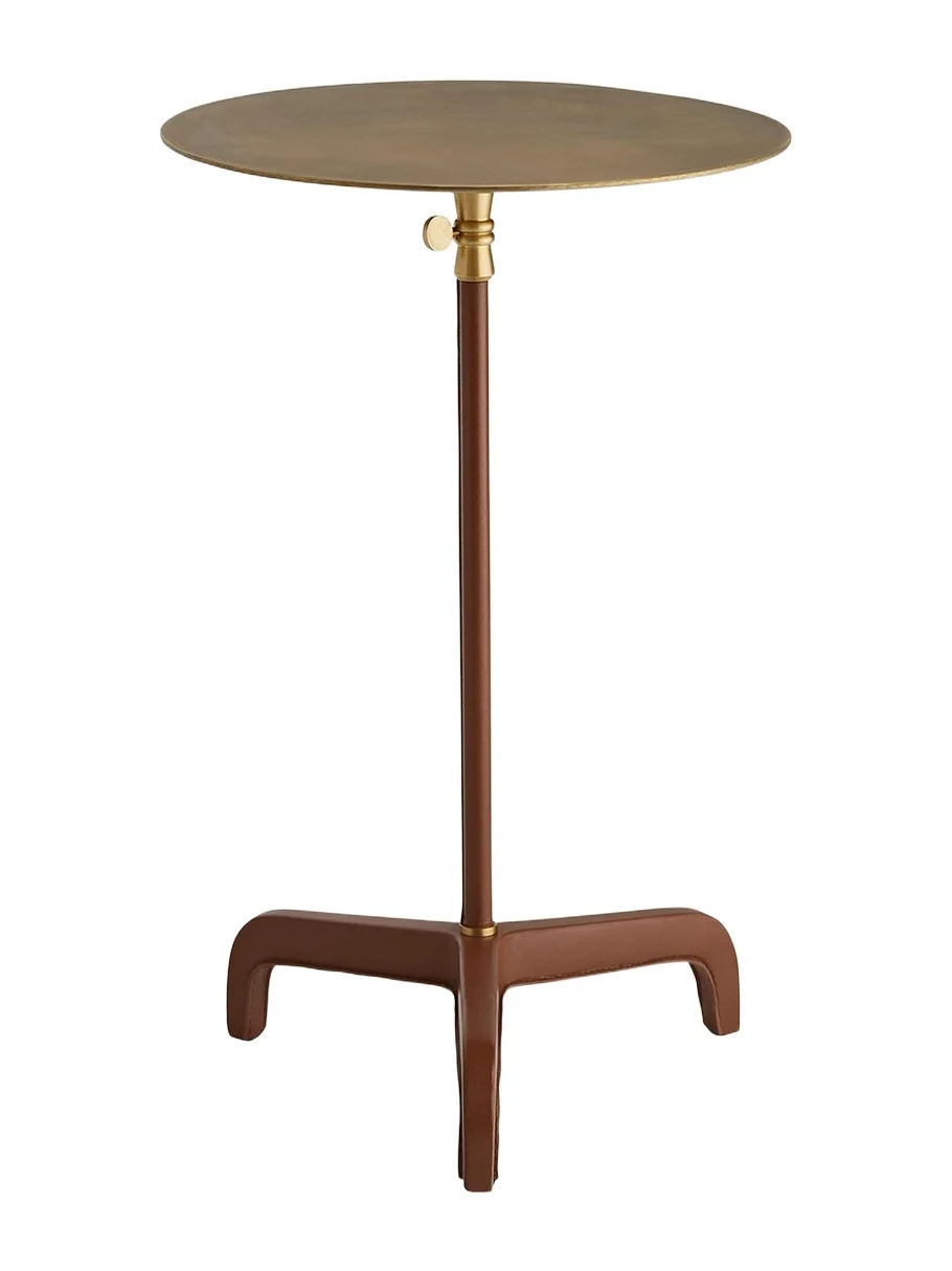 Arteriors Addison Adjustable Leather Accent Table
