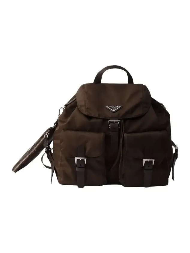 Prada Vela Leather-Trim Re-Nylon Backpack