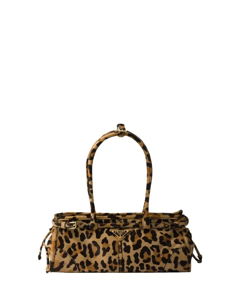 Prada Leopard Calf Hair Shoulder Bag | Image 1 Prada Leopard Calf Hair Shoulder Bag | Image 1