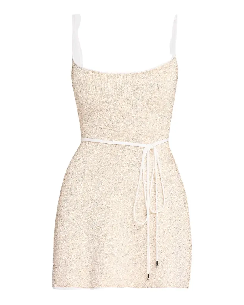 Retrofête Gisele Metallic Knit Mini Dress | Image 1 Retrofête Gisele Metallic Knit Mini Dress | Image 1