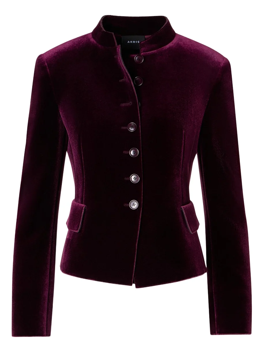 Deva Velvet Single-Breasted Fitted Jacket Deva Velvet Single-Breasted Fitted Jacket