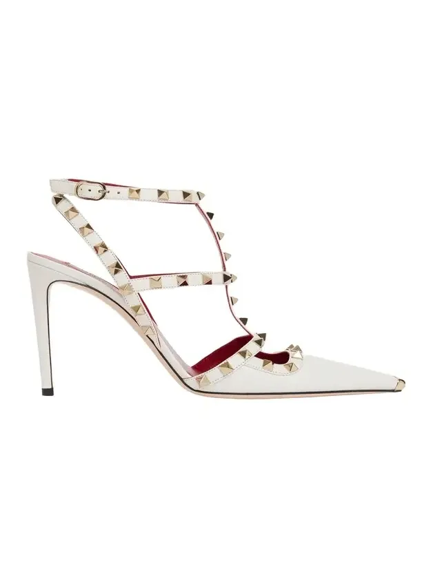 100mm Rockstud Leather Ankle-Strap Pumps 100mm Rockstud Leather Ankle-Strap Pumps