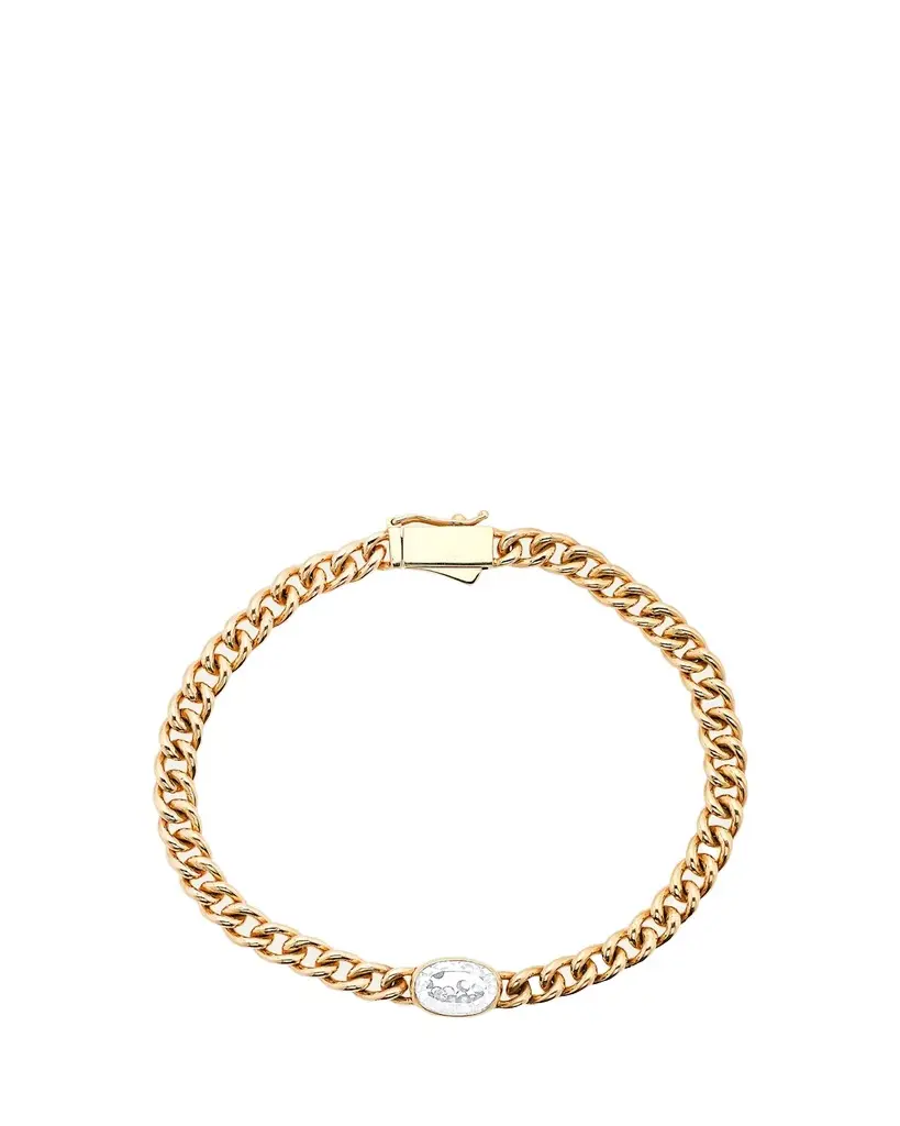 Moritz Glik 18K Yellow Gold Unidinho Oval Bracelet with Diamonds | Image 1 Moritz Glik 18K Yellow Gold Unidinho Oval Bracelet with Diamonds | Image 1