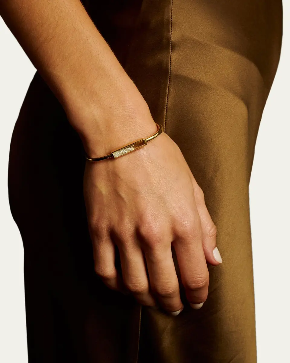 MORITZ GLIK 18K Yellow Gold Core Bangle Bracelet with Diamonds | Thumbnail 2