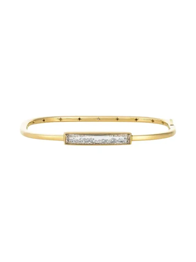 18K Yellow Gold Core Bangle Bracelet with Diamonds 18K Yellow Gold Core Bangle Bracelet with Diamonds