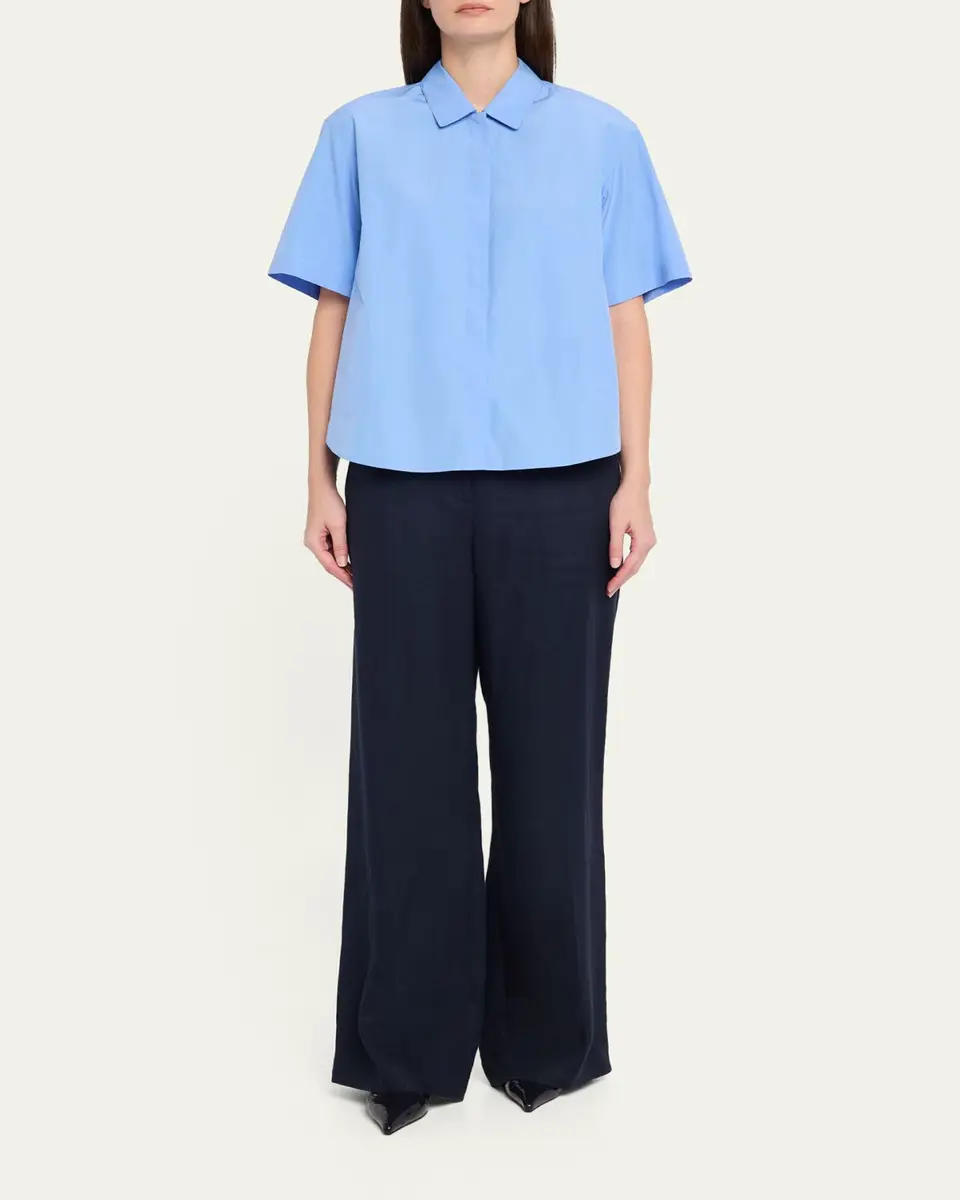 Lafayette 148 New York Pleated Cotton Shirt | Thumbnail 6 Lafayette 148 New York Pleated Cotton Shirt | Thumbnail 6