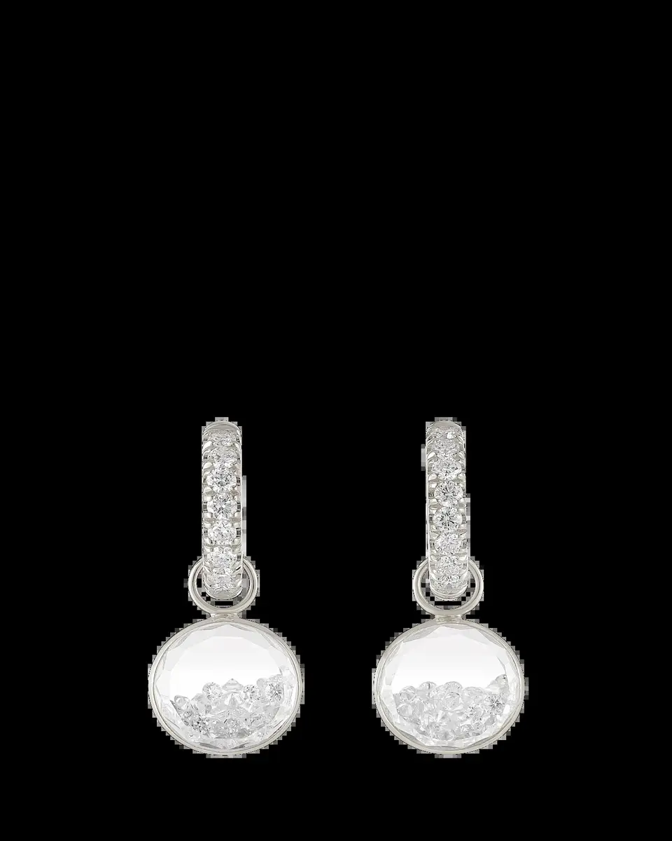 MORITZ GLIK 18K White Gold Core Gala Huggie Earrings with Diamonds | Thumbnail 2 MORITZ GLIK 18K White Gold Core Gala Huggie Earrings with Diamonds | Thumbnail 2