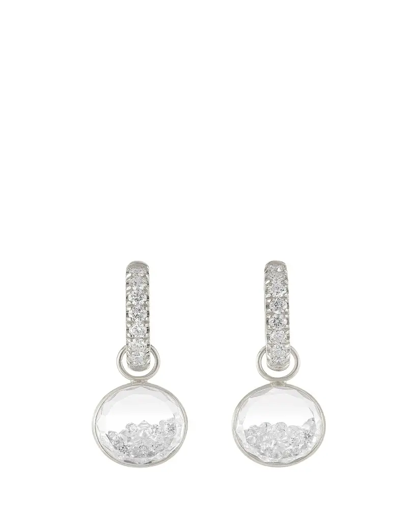 MORITZ GLIK 18K White Gold Core Gala Huggie Earrings with Diamonds | Image 1 MORITZ GLIK 18K White Gold Core Gala Huggie Earrings with Diamonds | Image 1