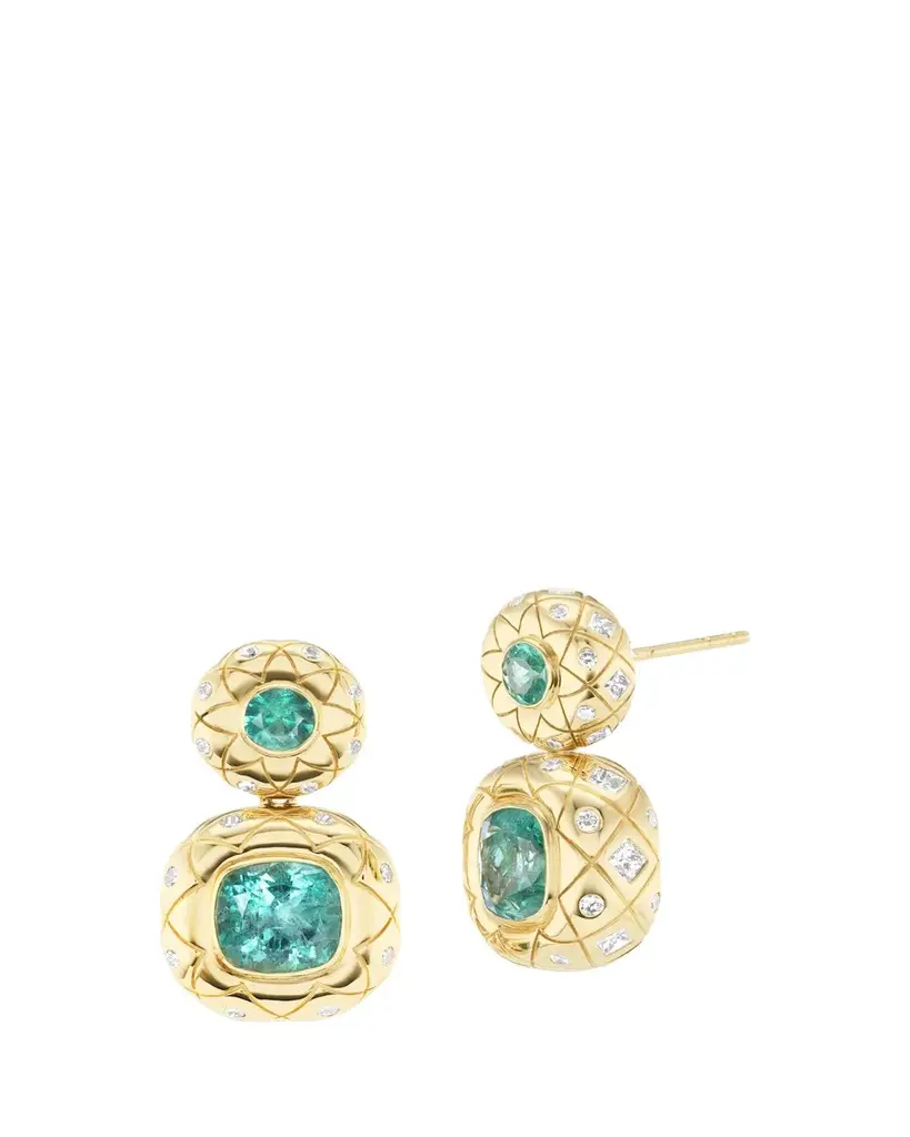 Orly Marcel Bliss Hanging Earrings with Emeralds and Diamonds | Image 1 Orly Marcel Bliss Hanging Earrings with Emeralds and Diamonds | Image 1