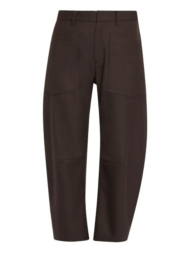 Shon Virgin Wool Barrel-Leg Pants Shon Virgin Wool Barrel-Leg Pants