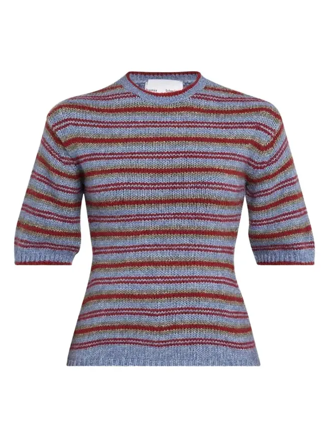 Dana Striped Short-Sleeve Sweater