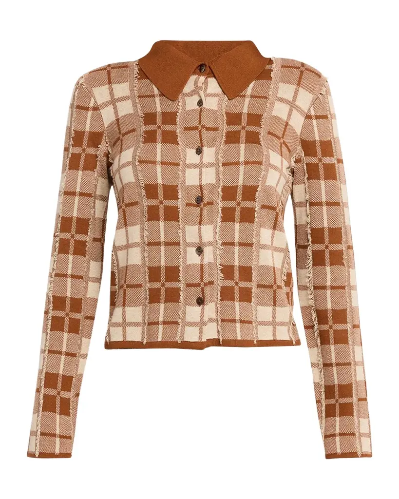 Guest In Residence Fringe Plaid Elle Shirt | Image 1 Guest In Residence Fringe Plaid Elle Shirt | Image 1
