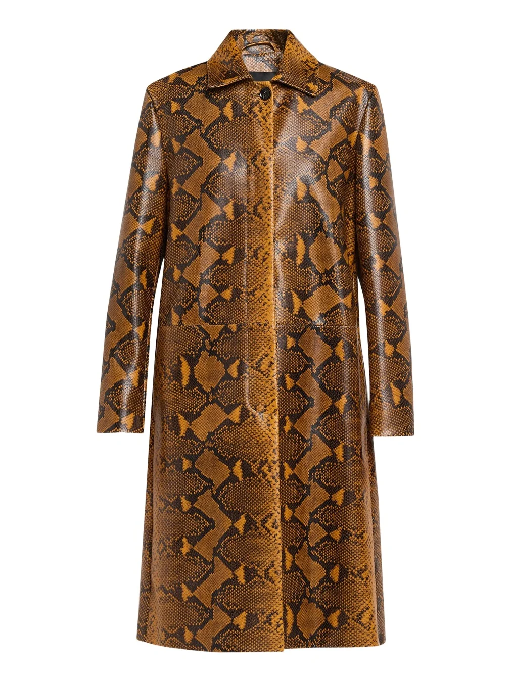 Proenza Schouler Leticia Python-Printed Leather Coat