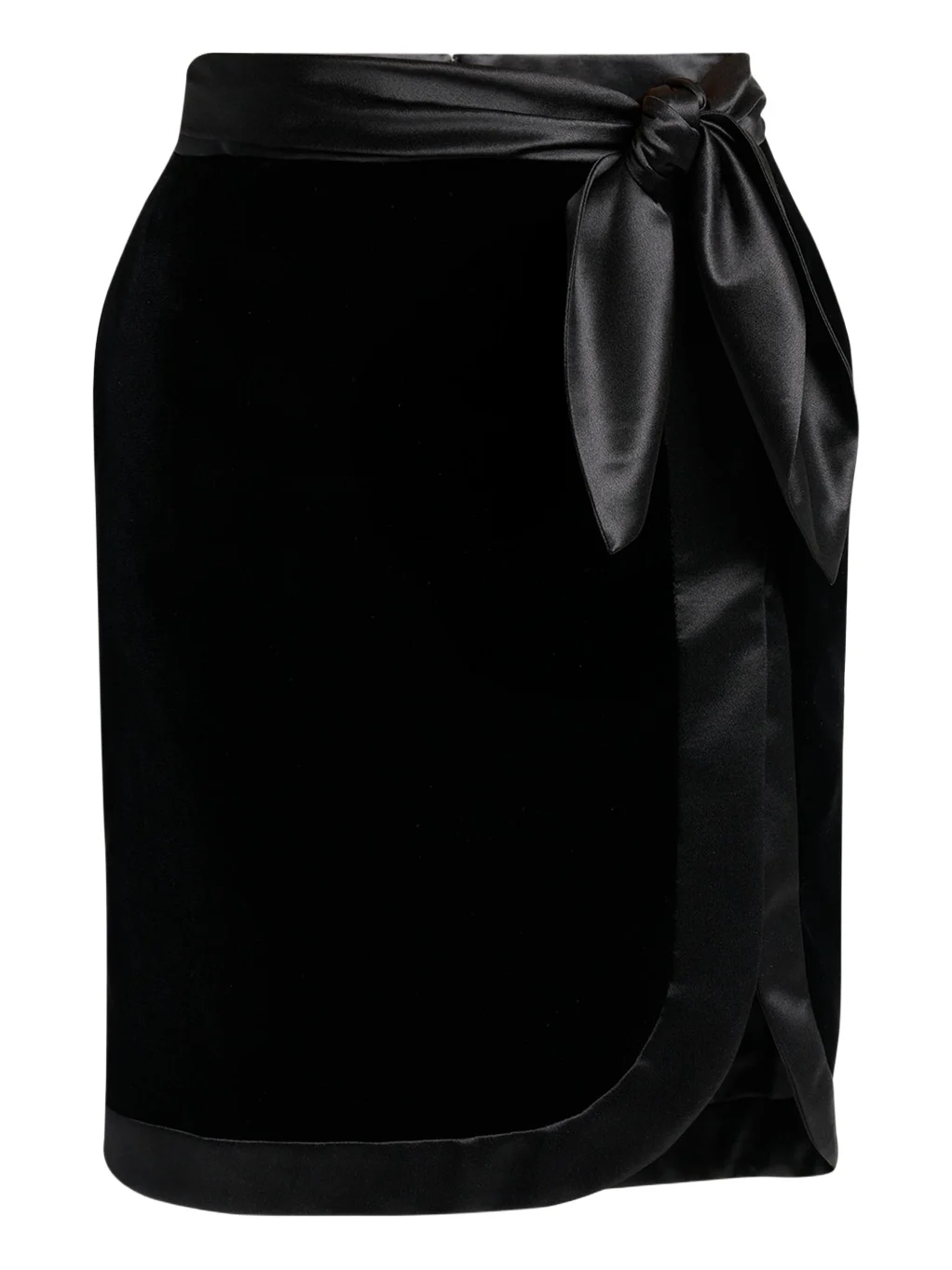 Saint Laurent Wrap Skirt in Velvet and Satin