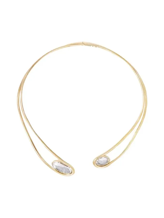 18K Yellow Gold Cascavel Choker Necklace with Diamonds and Kaleidoscope Shakers 18K Yellow Gold Cascavel Choker Necklace with Diamonds and Kaleidoscope Shakers