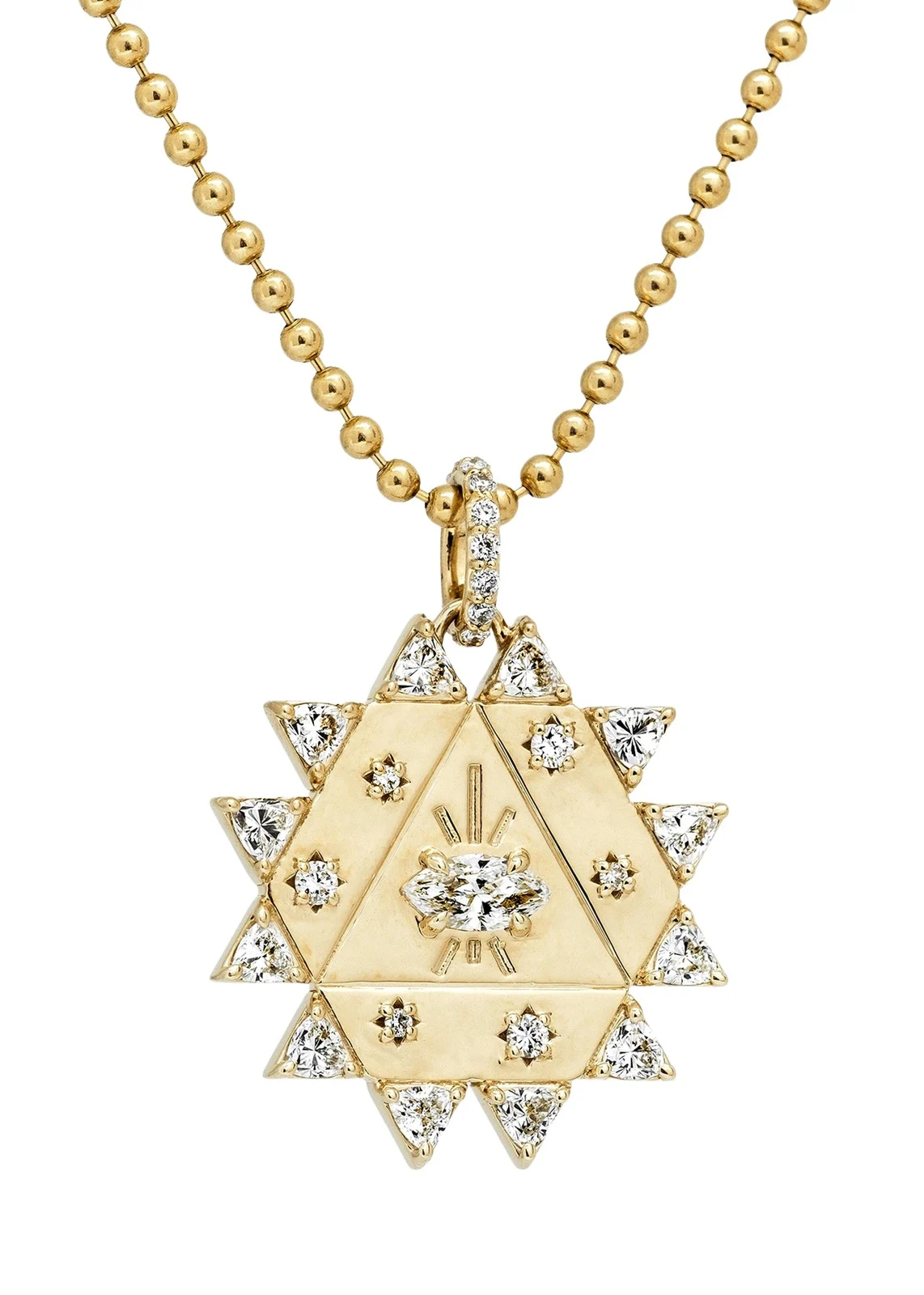 Dara Kaye Alchemy Mega Sun Transformation Pendant Necklace with Diamonds