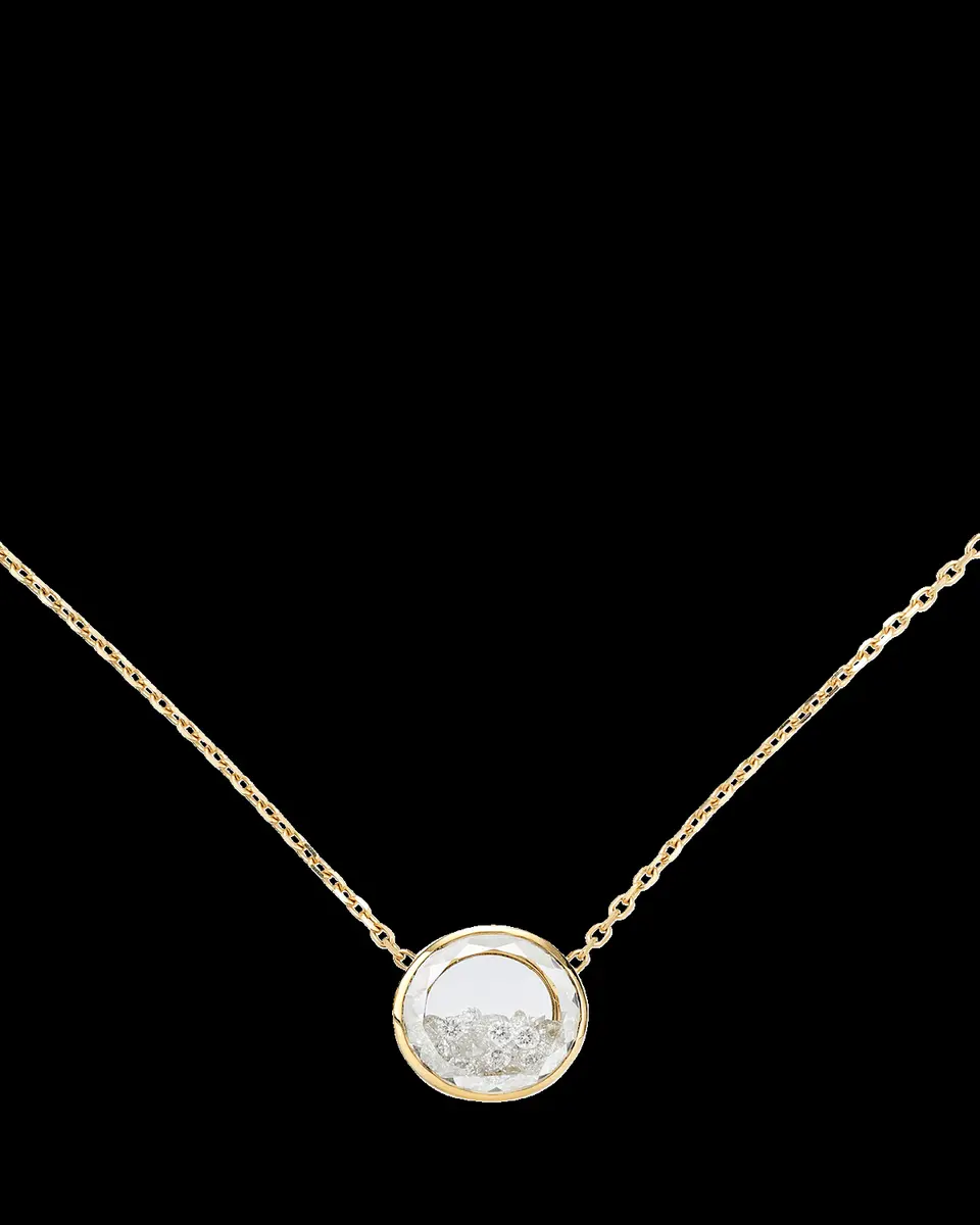 MORITZ GLIK 18K Yellow Gold Naipe Circle Diamond Kaleidoscope Shaker Necklace | Thumbnail 2