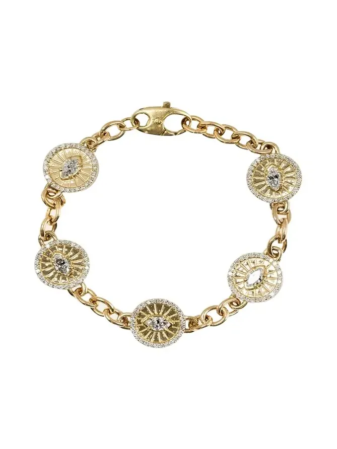 Evil Eye Medallic Chain Bracelet Evil Eye Medallic Chain Bracelet