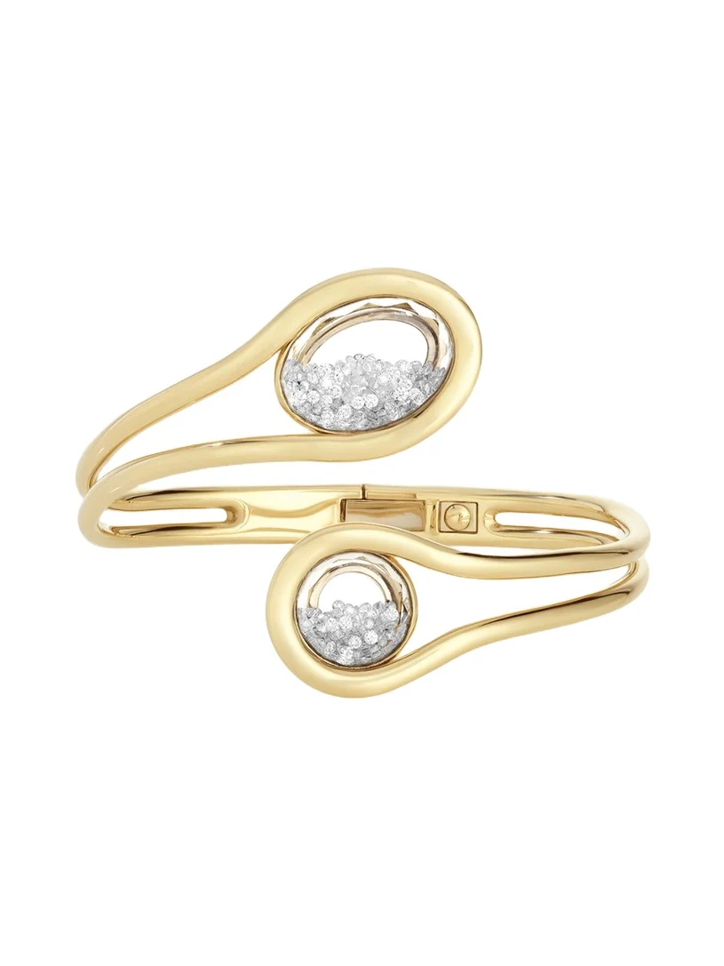 18K Yellow Gold Cascavel Open Bracelet with Diamonds and Kaleidoscope Shakers 18K Yellow Gold Cascavel Open Bracelet with Diamonds and Kaleidoscope Shakers