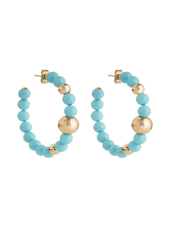 FARAONE MENNELLA by R.F.M.A.S. 6mm Turquoise Hoop Earrings