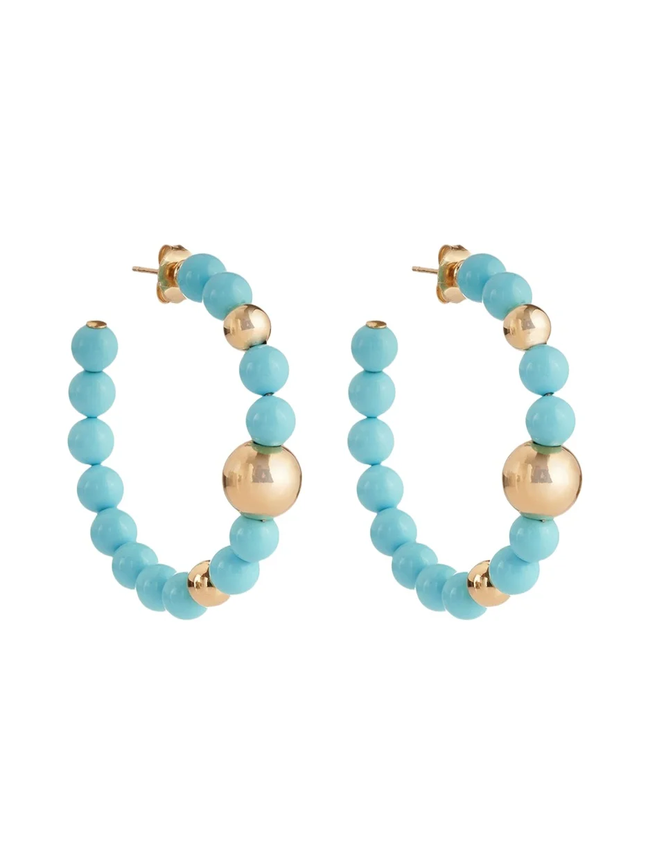 6mm Turquoise Hoop Earrings 6mm Turquoise Hoop Earrings
