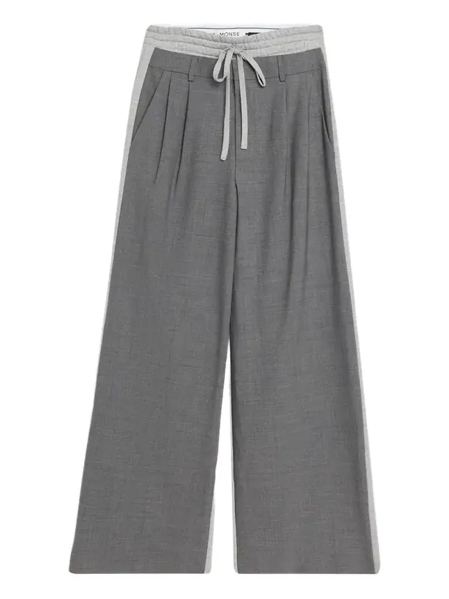 Monse Tailored Wool Combo Wide-Leg Sweatpants