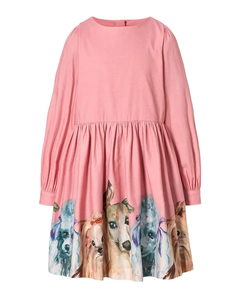 Molo Girl's Cleo Short Printed Long-Sleeve Dress, Size 7-12 | Image 1 Molo Girl's Cleo Short Printed Long-Sleeve Dress, Size 7-12 | Image 1