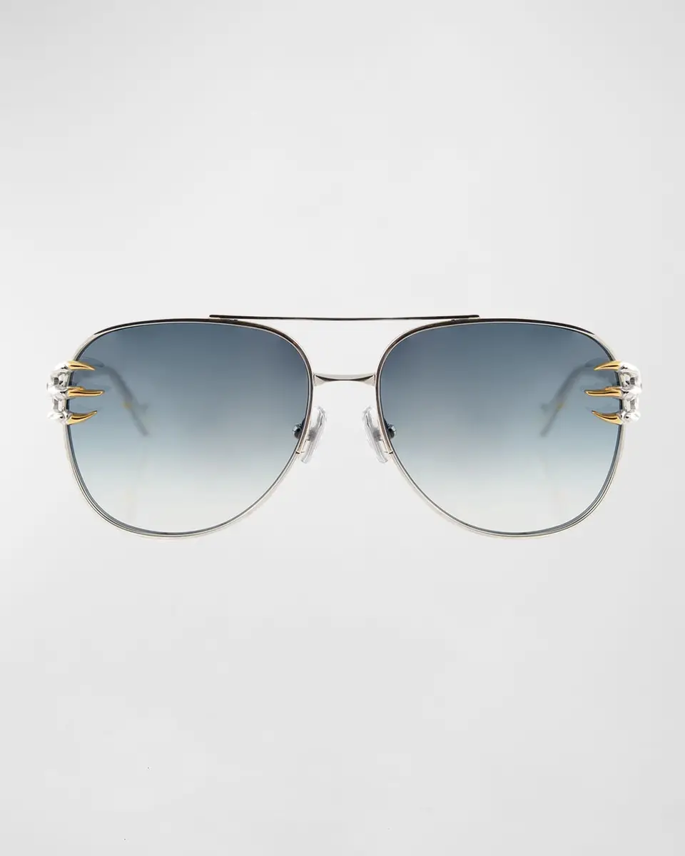 Anna-Karin Karlsson Men's Claw Voyage Double-Bridge Aviator Sunglasses | Thumbnail 2 Anna-Karin Karlsson Men's Claw Voyage Double-Bridge Aviator Sunglasses | Thumbnail 2