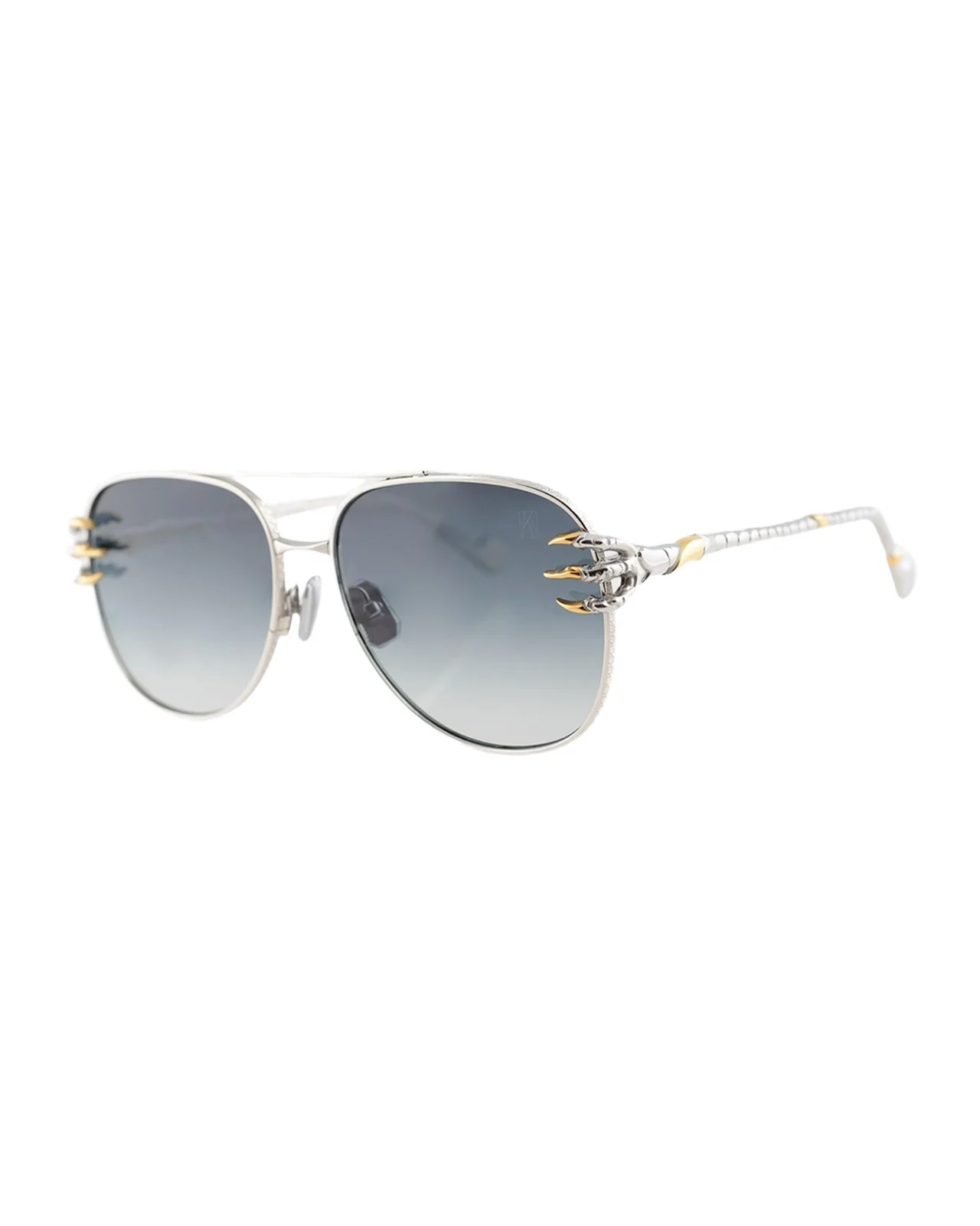 Anna-Karin Karlsson Men's Claw Voyage Double-Bridge Aviator Sunglasses