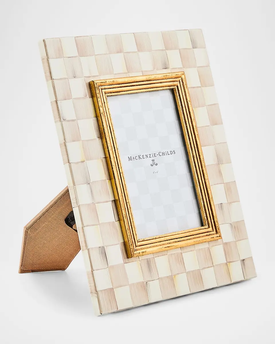 MacKenzie-Childs Mocha Check Frame, 4" x 6" | Thumbnail 2 MacKenzie-Childs Mocha Check Frame, 4" x 6" | Thumbnail 2