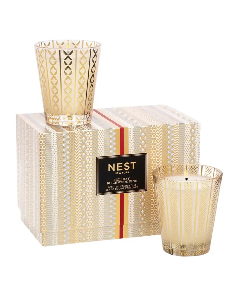 NEST New York Holiday & Birchwood Pine Classic Candle Duo