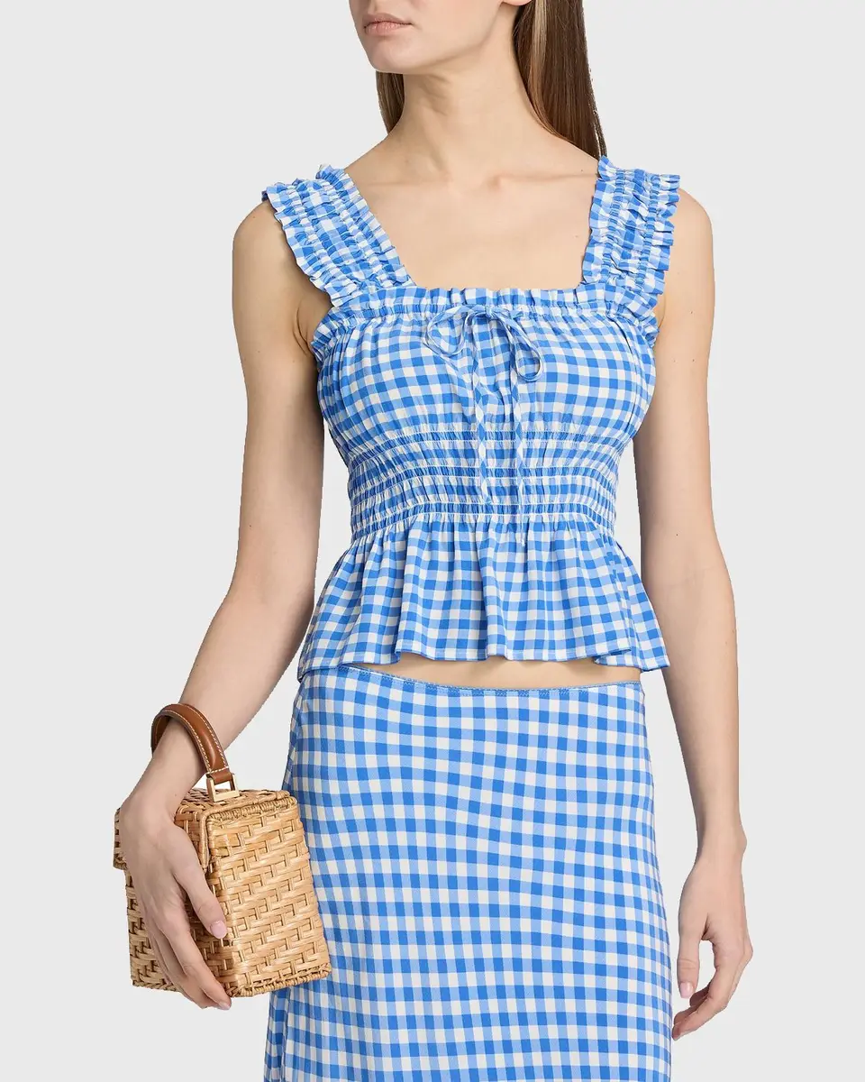 RAILS Donna Peplum-Waist Sleeveless Gingham Crop Top | Thumbnail 4 RAILS Donna Peplum-Waist Sleeveless Gingham Crop Top | Thumbnail 4