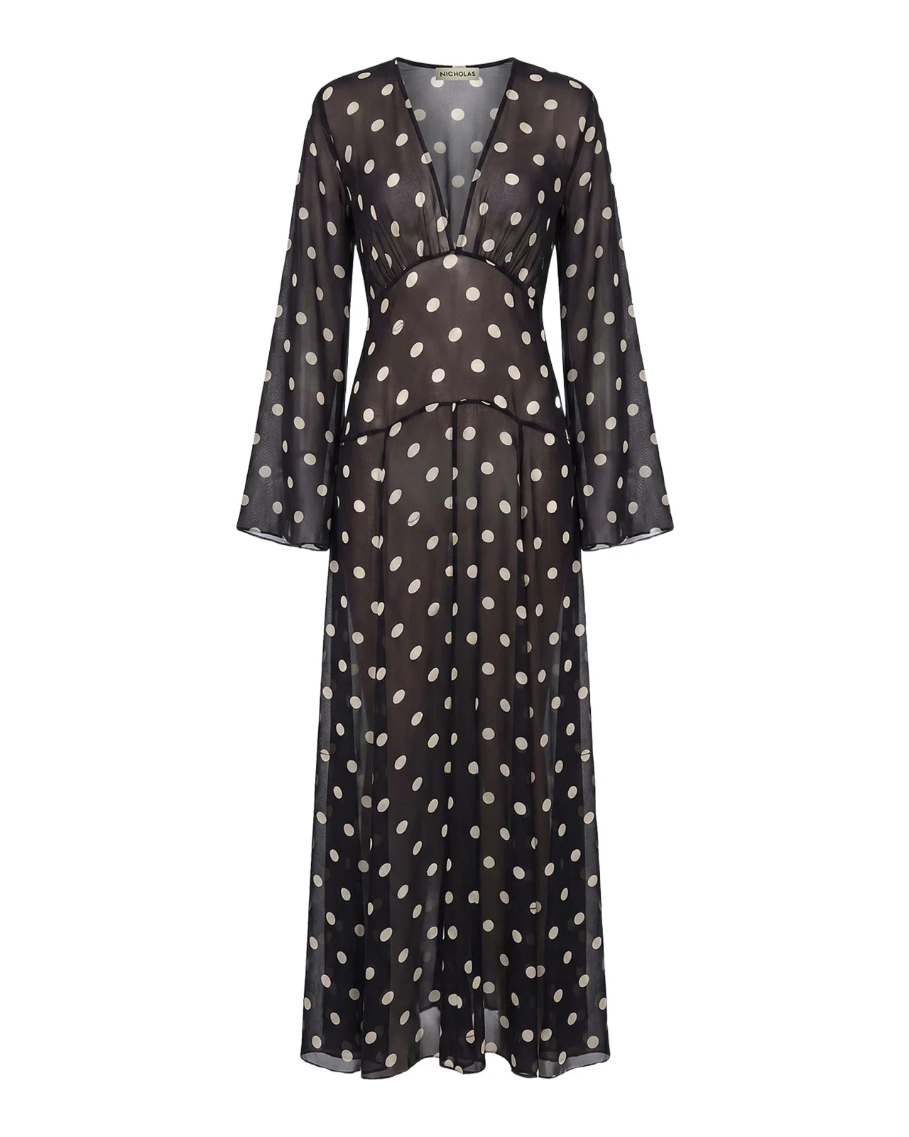 Marella Polka Dot Sheer Maxi Dress