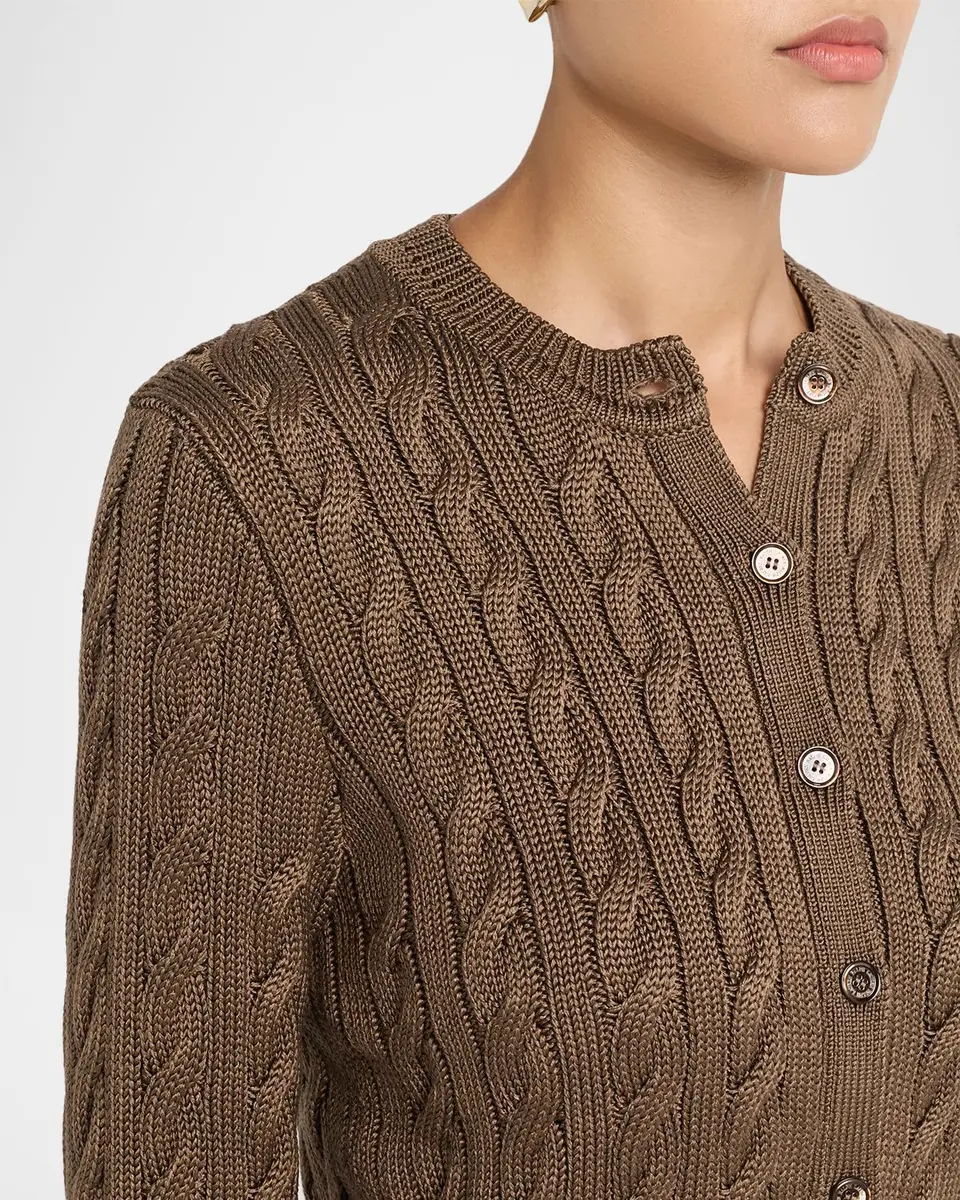 Ralph Lauren Collection Cable-Knit Silk-Blend Cropped Cardigan | Thumbnail 5 Ralph Lauren Collection Cable-Knit Silk-Blend Cropped Cardigan | Thumbnail 5