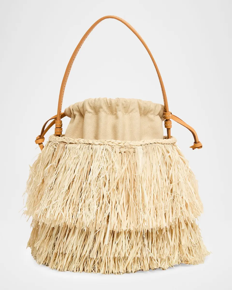 POOLSIDE The Harbour Island Raffia Bucket Bag | Thumbnail 2