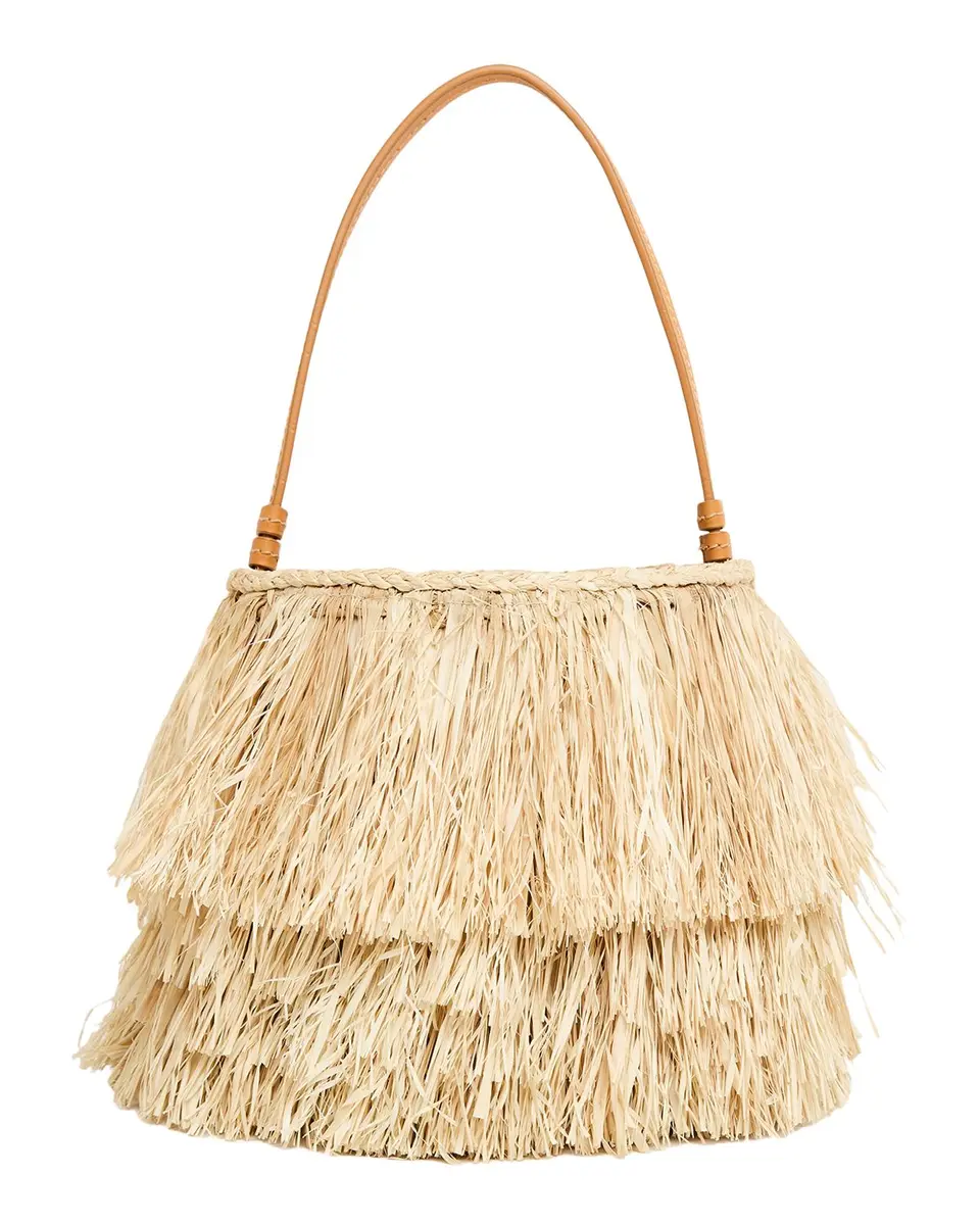 POOLSIDE The Harbour Island Raffia Bucket Bag | Thumbnail 3