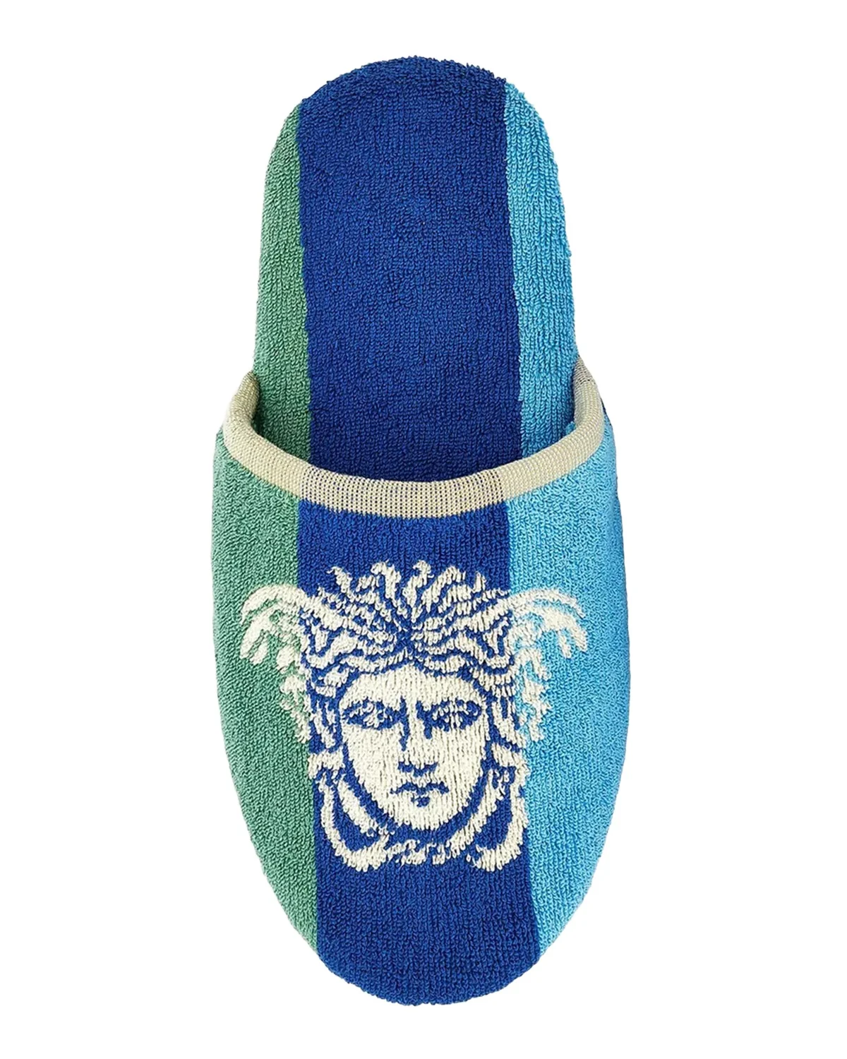Versace Men's Medusa Stripe Jersey Slippers