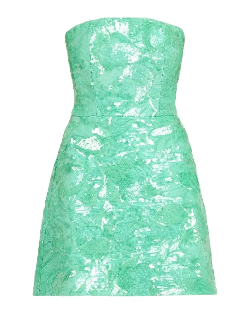 HELSI Linda Strapless Floral Sequin A-Line Mini Dress | Image 1 HELSI Linda Strapless Floral Sequin A-Line Mini Dress | Image 1