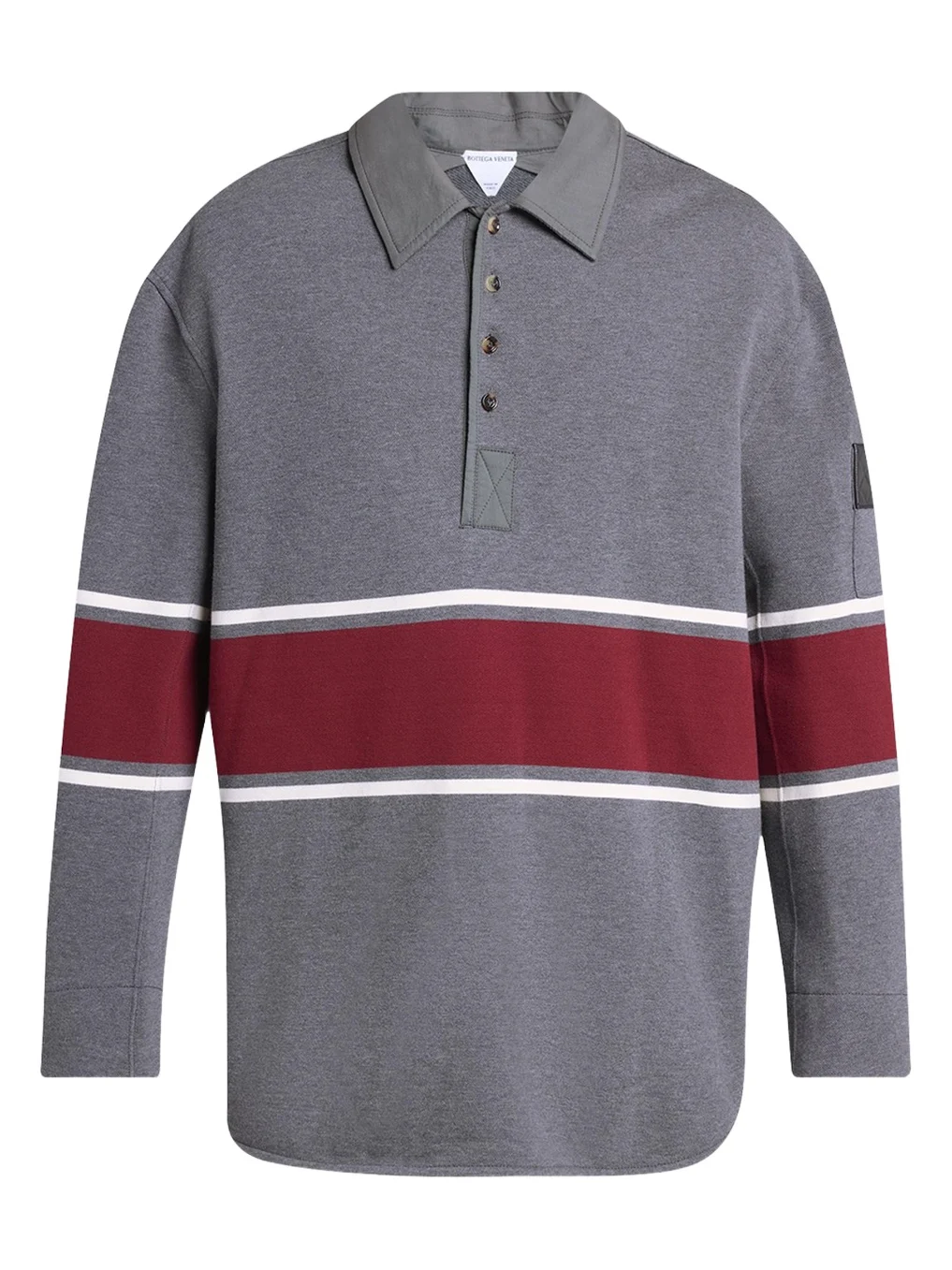 Men's Striped Cotton Fleece Polo Shirt Men's Striped Cotton Fleece Polo Shirt