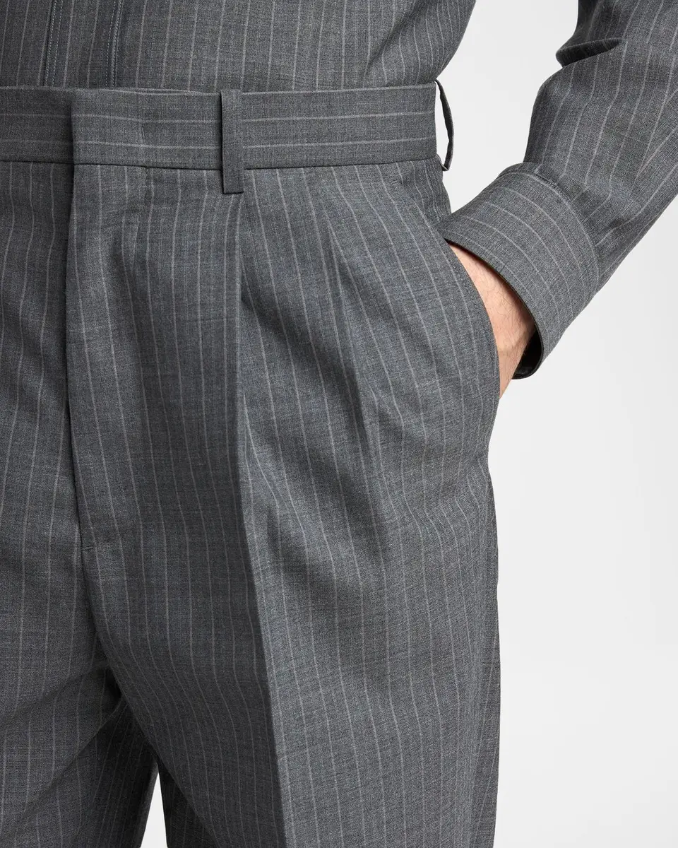 Jil Sander Men's Pinstripe Wool Straight-Leg Trousers | Thumbnail 5 Jil Sander Men's Pinstripe Wool Straight-Leg Trousers | Thumbnail 5