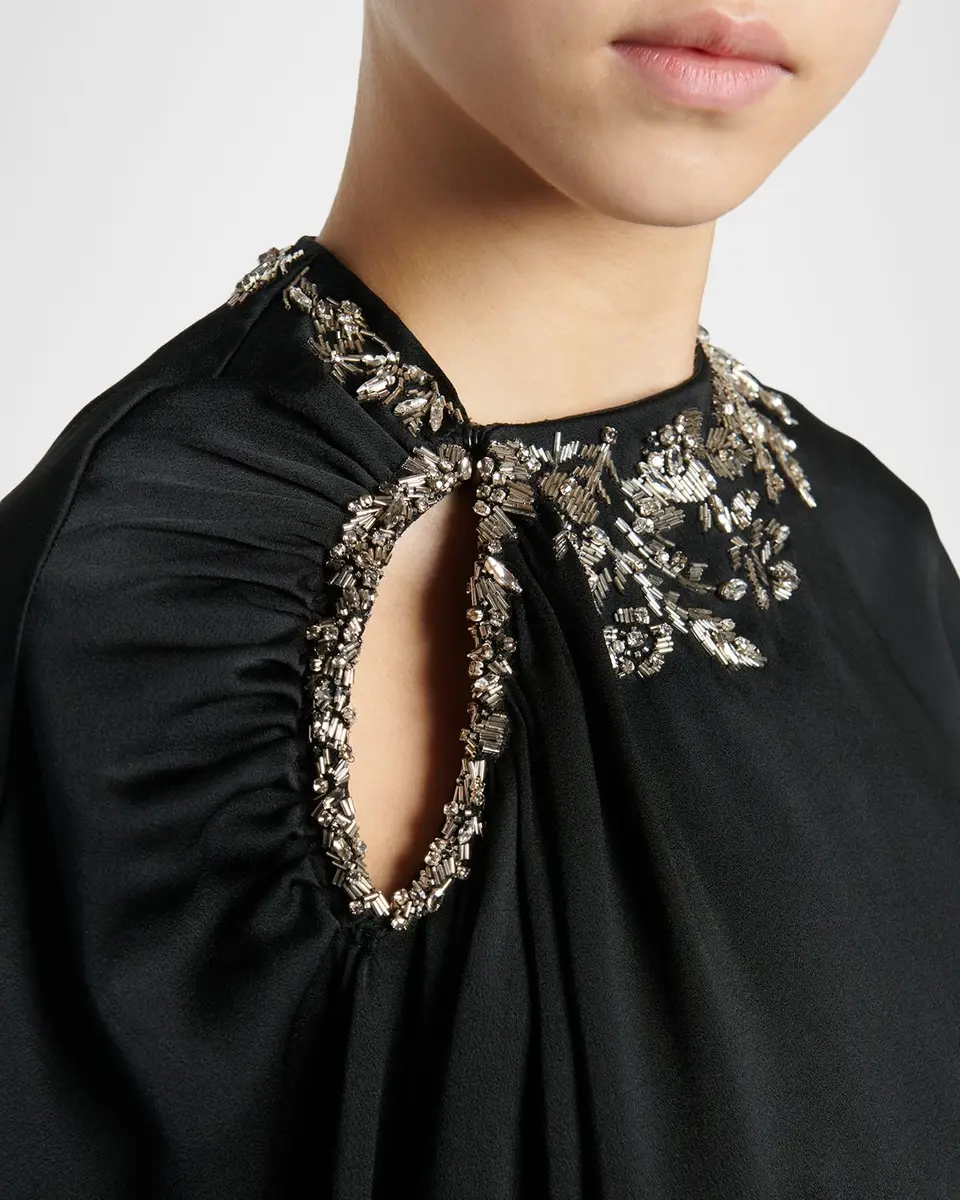 Alexander McQueen Floral Embroidered Asymmetric Cape | Thumbnail 5